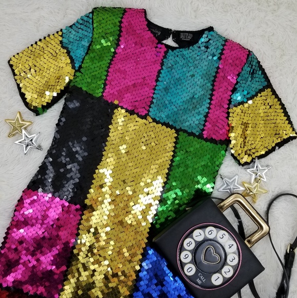 Vintage Dresses & Skirts - Vintage Evening Pearl Silk Sequin Cocktail Dress S